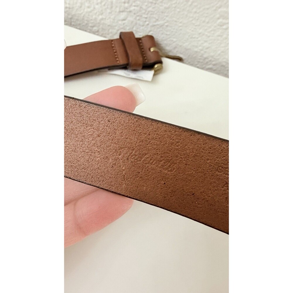 Madewell Women’s Brown Leather Belt Pecan Brass Buckle Small B3052 Adjustable - Picture 10 of 12